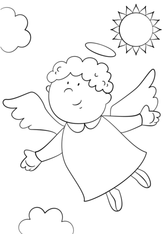 Cute Angel Coloring Page